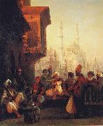 Ivan Aivazovsky Coffee-house by the Ortakoy Mosque in Constantinople USA oil painting artist